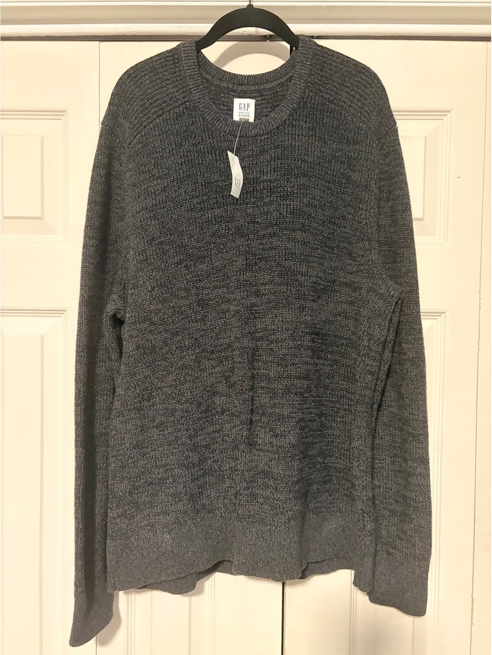 Gap for Good Men's Charcoal Ribbed Crewneck Sweater XL NWT Heavy Knit Classic